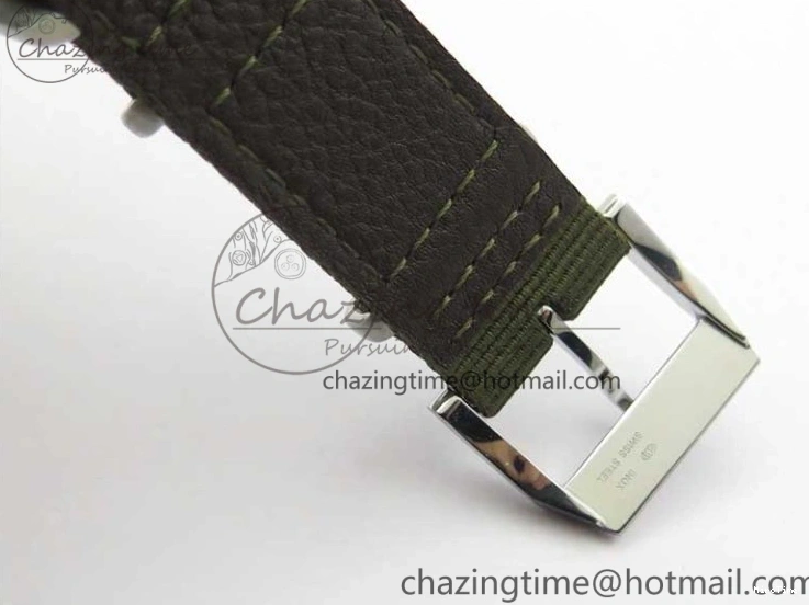 MIROTIME 0325 Fashionable Pilot IW326801 SS MK 1:1 Best Edition Black Dial on Green Nylon Strap MIYOTA 7122